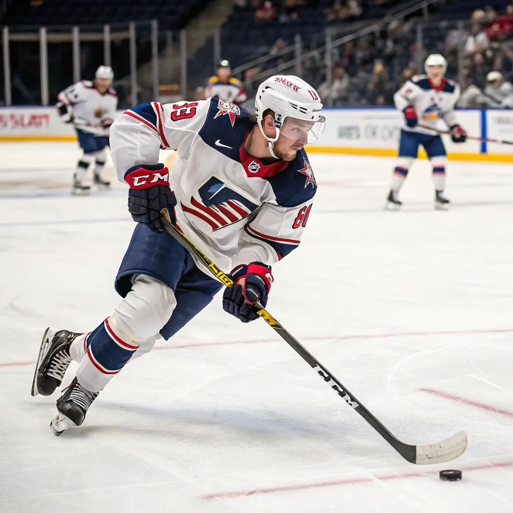 Jack Miller playing hockey